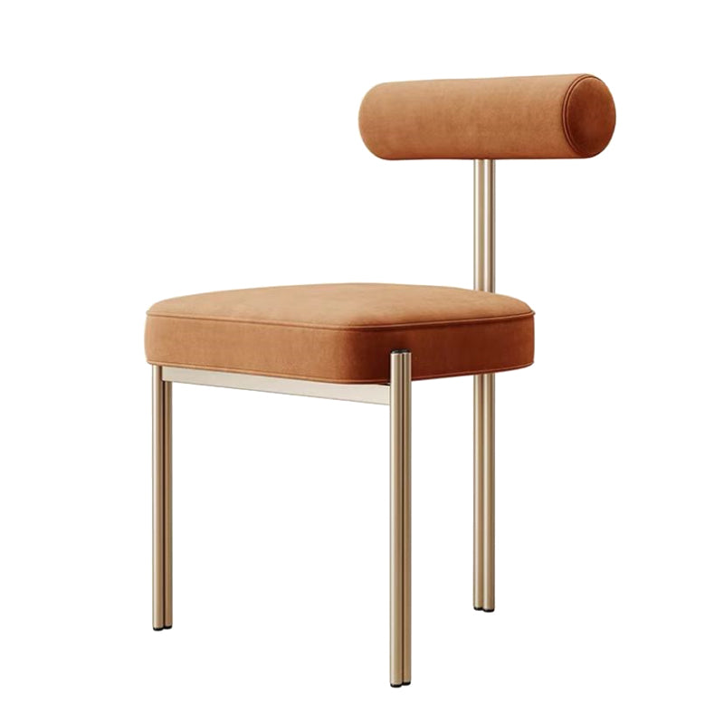 Glam Style Upholstered Dining Chair Open Back Dining Side Chair for Indoor
