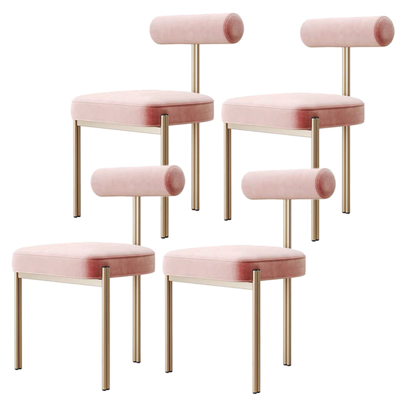 Glam Style Upholstered Dining Chair Open Back Dining Side Chair for Indoor