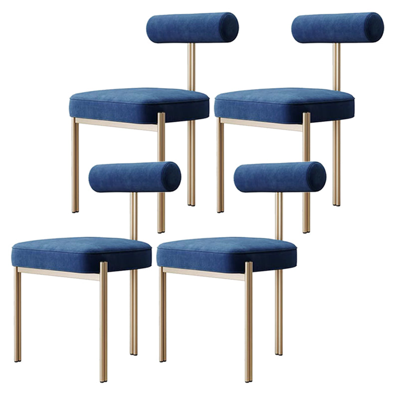 Glam Style Upholstered Dining Chair Open Back Dining Side Chair for Indoor