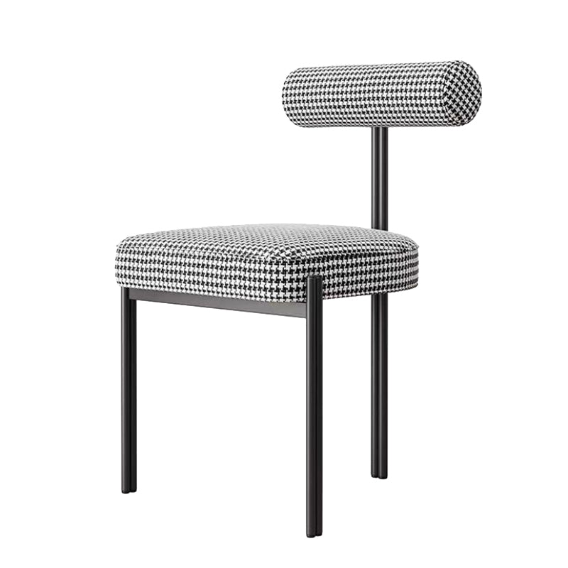 Glam Style Upholstered Dining Chair Open Back Dining Side Chair for Indoor