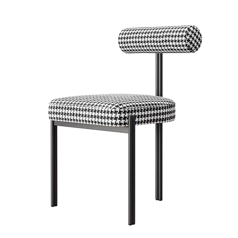 Glam Style Upholstered Dining Chair Open Back Dining Side Chair for Indoor