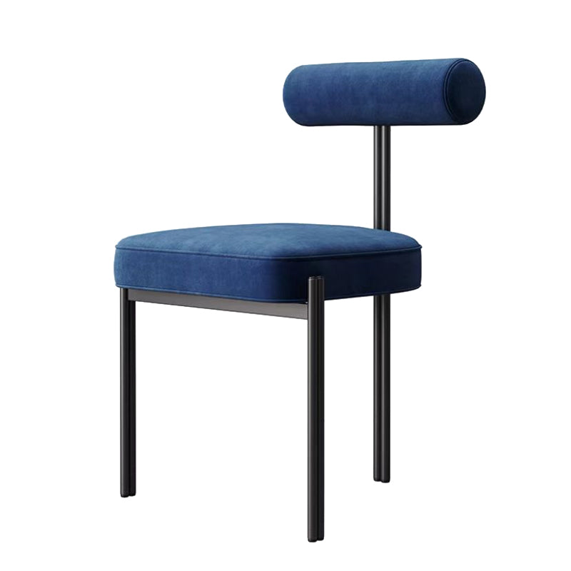 Glam Style Upholstered Dining Chair Open Back Dining Side Chair for Indoor