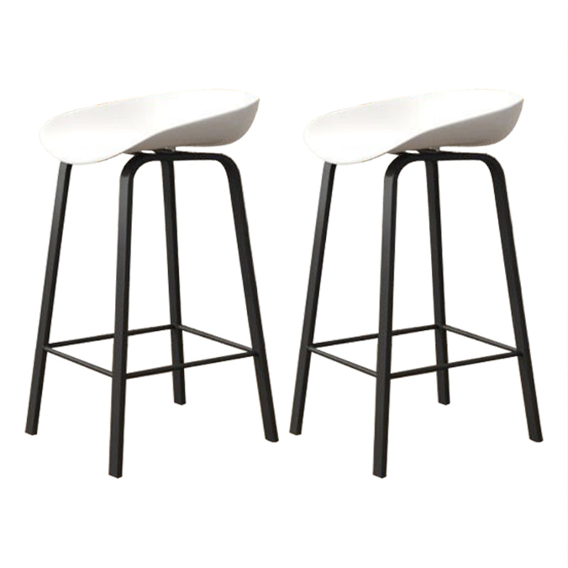 Modern Armless Backrest Counter Stool Iron Cafe Bar Stool with Acrylic Seat
