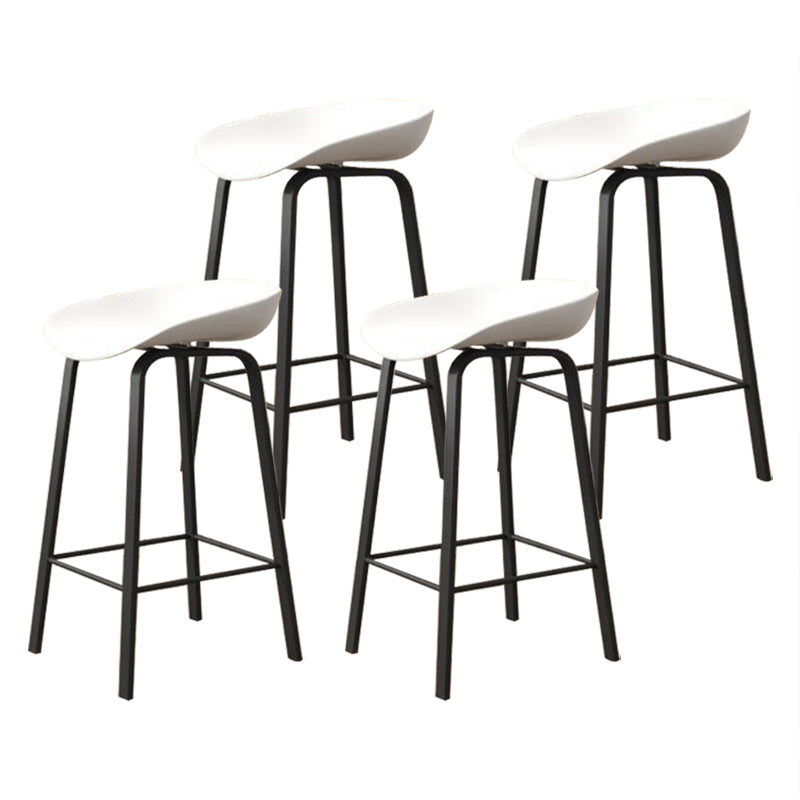Modern Armless Backrest Counter Stool Iron Cafe Bar Stool with Acrylic Seat