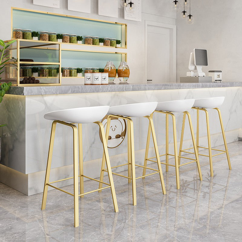 Modern Armless Backrest Counter Stool Iron Cafe Bar Stool with Acrylic Seat