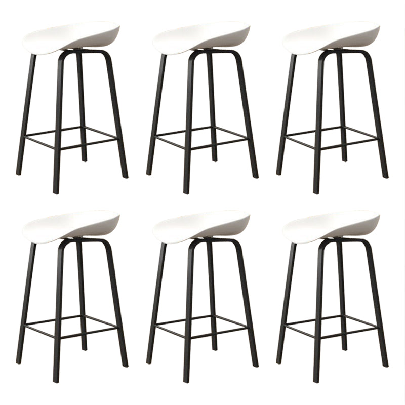 Modern Armless Backrest Counter Stool Iron Cafe Bar Stool with Acrylic Seat