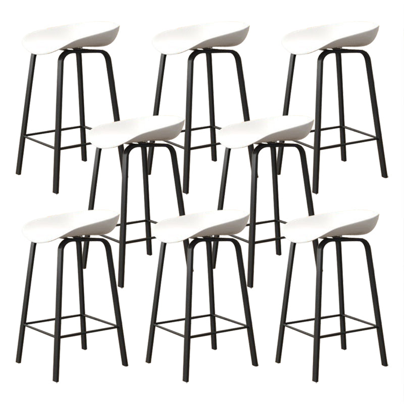 Modern Armless Backrest Counter Stool Iron Cafe Bar Stool with Acrylic Seat