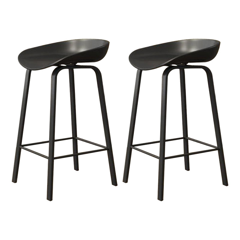Modern Armless Backrest Counter Stool Iron Cafe Bar Stool with Acrylic Seat
