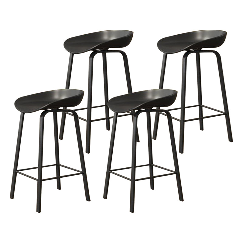 Modern Armless Backrest Counter Stool Iron Cafe Bar Stool with Acrylic Seat