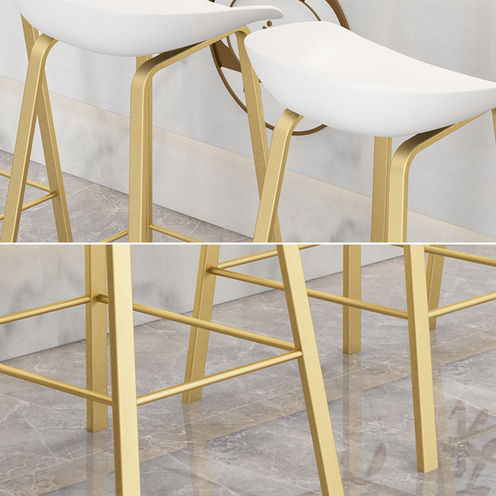 Modern Armless Backrest Counter Stool Iron Cafe Bar Stool with Acrylic Seat