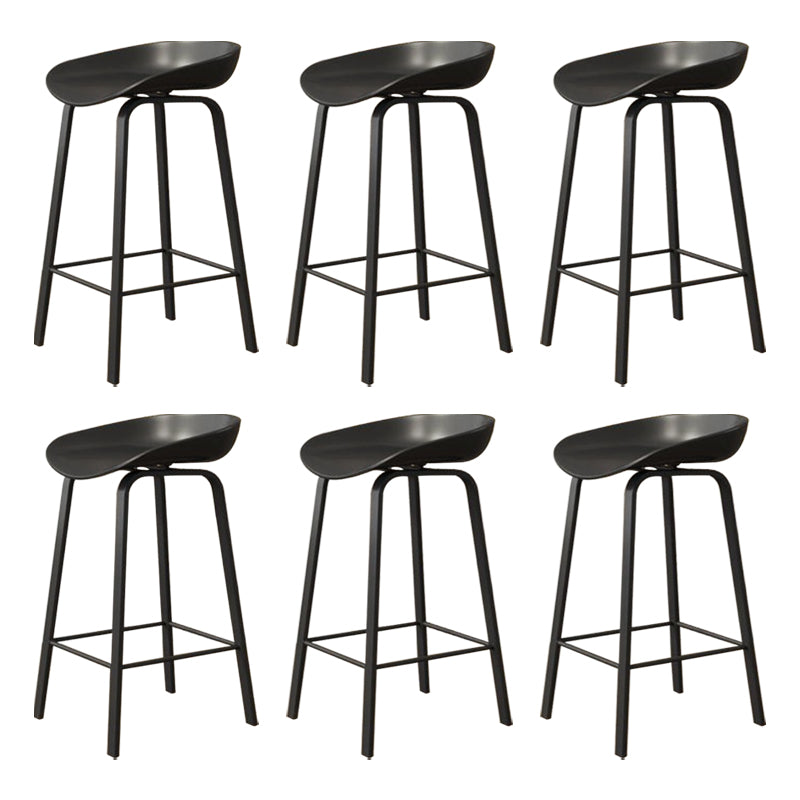 Modern Armless Backrest Counter Stool Iron Cafe Bar Stool with Acrylic Seat