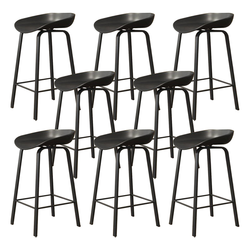 Modern Armless Backrest Counter Stool Iron Cafe Bar Stool with Acrylic Seat
