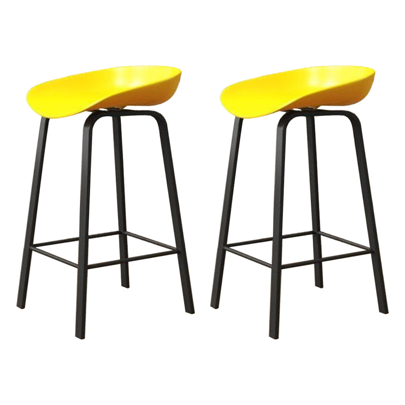 Modern Armless Backrest Counter Stool Iron Cafe Bar Stool with Acrylic Seat