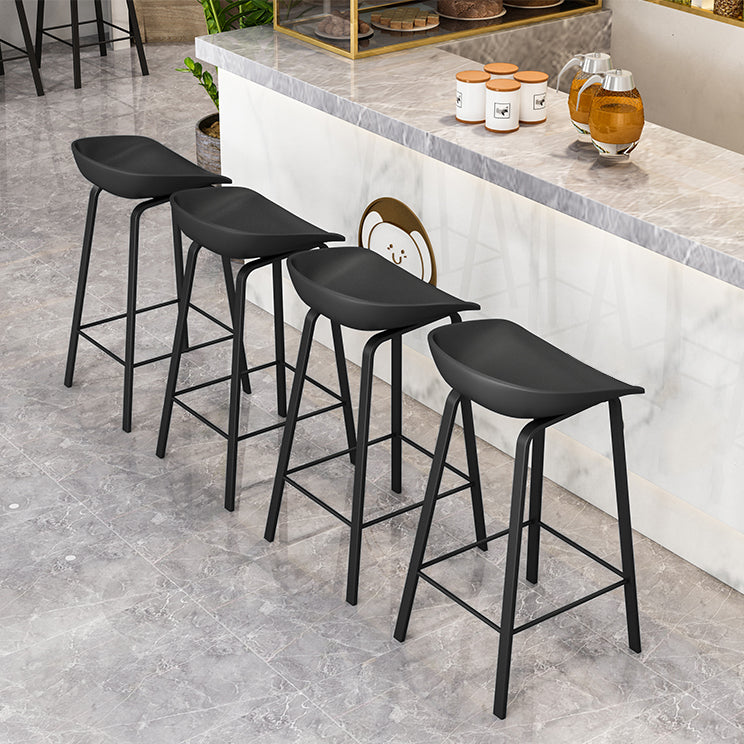 Modern Armless Backrest Counter Stool Iron Cafe Bar Stool with Acrylic Seat