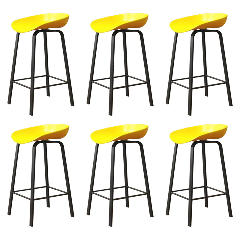 Modern Armless Backrest Counter Stool Iron Cafe Bar Stool with Acrylic Seat