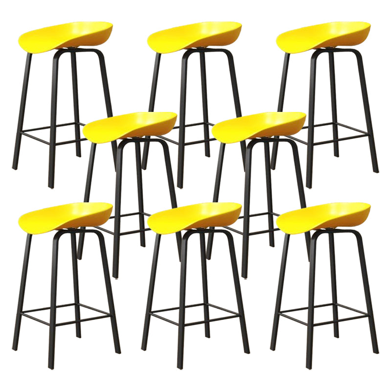 Modern Armless Backrest Counter Stool Iron Cafe Bar Stool with Acrylic Seat