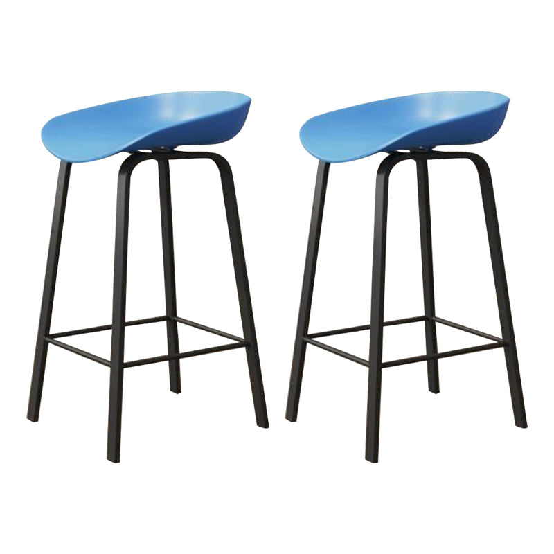 Modern Armless Backrest Counter Stool Iron Cafe Bar Stool with Acrylic Seat
