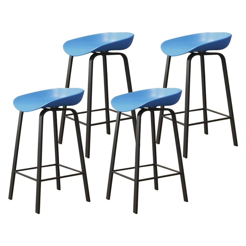 Modern Armless Backrest Counter Stool Iron Cafe Bar Stool with Acrylic Seat