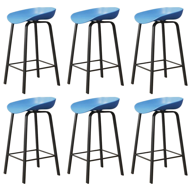 Modern Armless Backrest Counter Stool Iron Cafe Bar Stool with Acrylic Seat