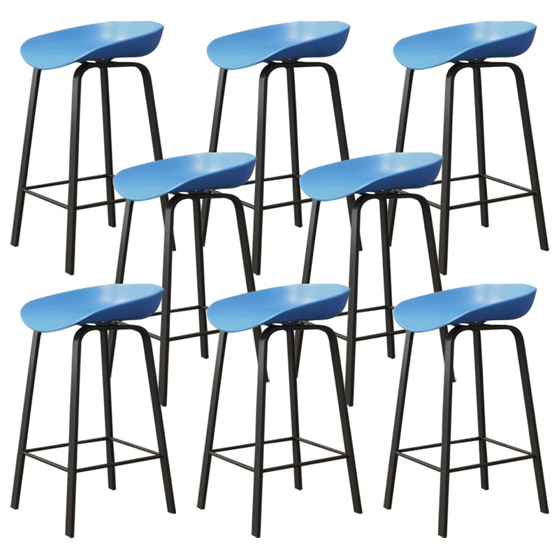 Modern Armless Backrest Counter Stool Iron Cafe Bar Stool with Acrylic Seat