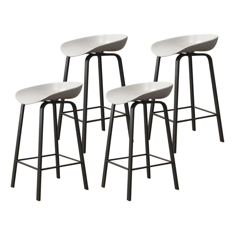 Modern Armless Backrest Counter Stool Iron Cafe Bar Stool with Acrylic Seat