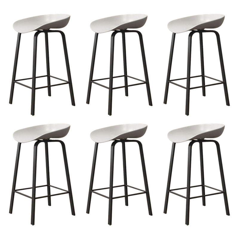 Modern Armless Backrest Counter Stool Iron Cafe Bar Stool with Acrylic Seat