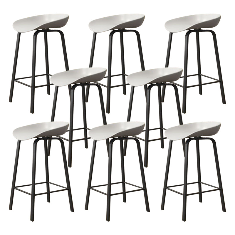 Modern Armless Backrest Counter Stool Iron Cafe Bar Stool with Acrylic Seat