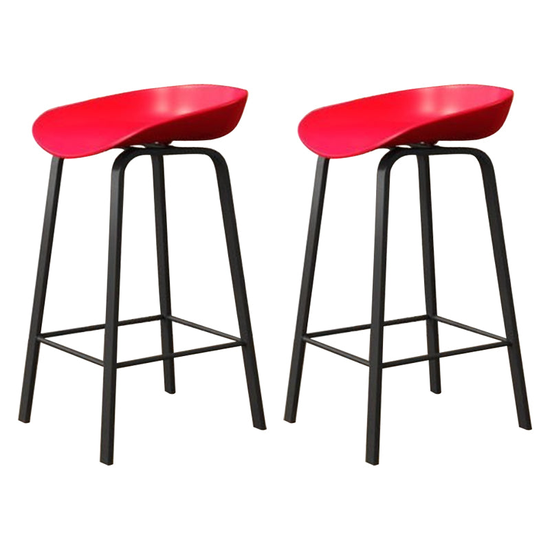 Modern Armless Backrest Counter Stool Iron Cafe Bar Stool with Acrylic Seat