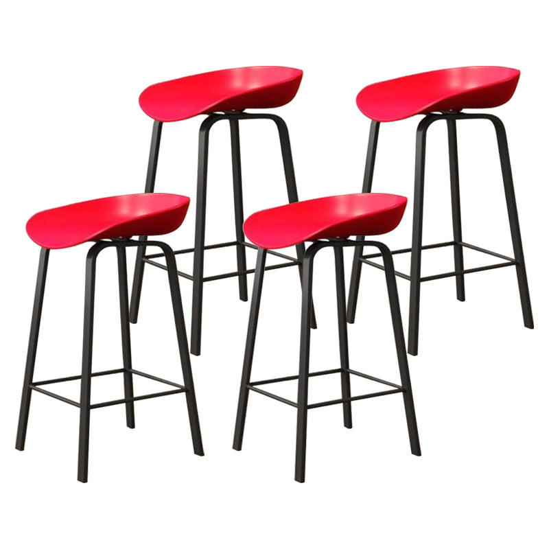 Modern Armless Backrest Counter Stool Iron Cafe Bar Stool with Acrylic Seat