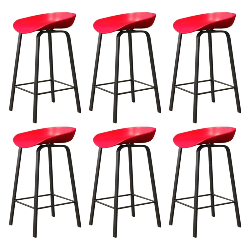 Modern Armless Backrest Counter Stool Iron Cafe Bar Stool with Acrylic Seat