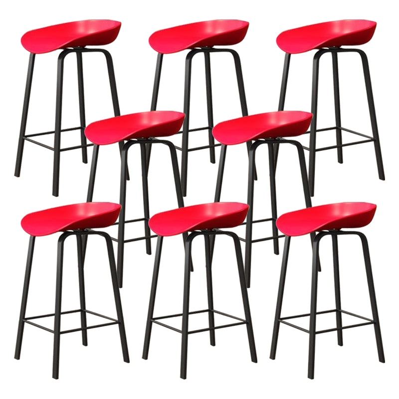 Modern Armless Backrest Counter Stool Iron Cafe Bar Stool with Acrylic Seat