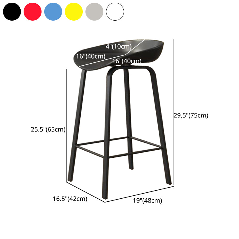 Modern Armless Backrest Counter Stool Iron Cafe Bar Stool with Acrylic Seat