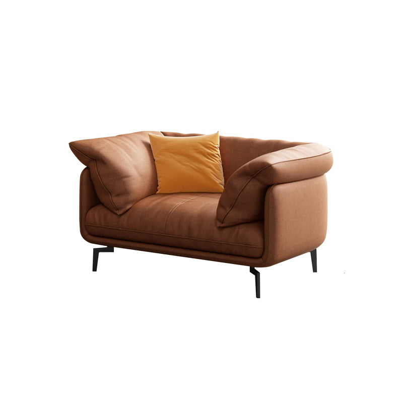 32" High Modern Faux Leather Tuxedo Arm Standard Sofa with Cushions for Apartment