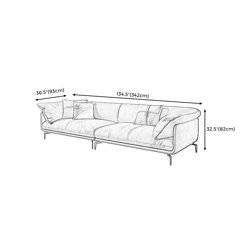 32" High Modern Faux Leather Tuxedo Arm Standard Sofa with Cushions for Apartment