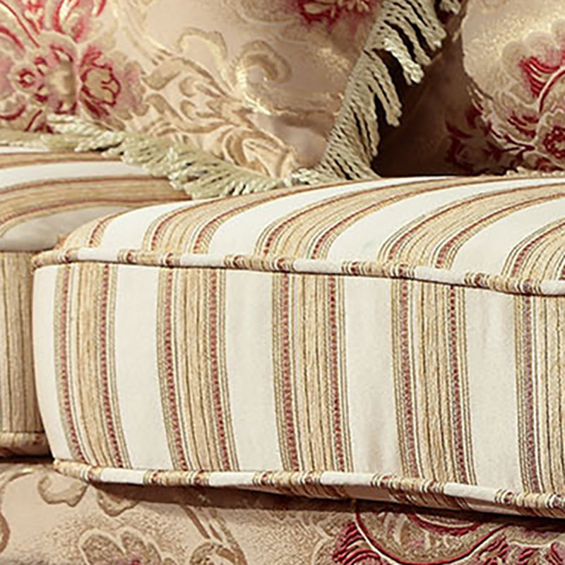 Modern Cotton Blend Rolled Arm Curved Sofa with Camel Back for Apartment