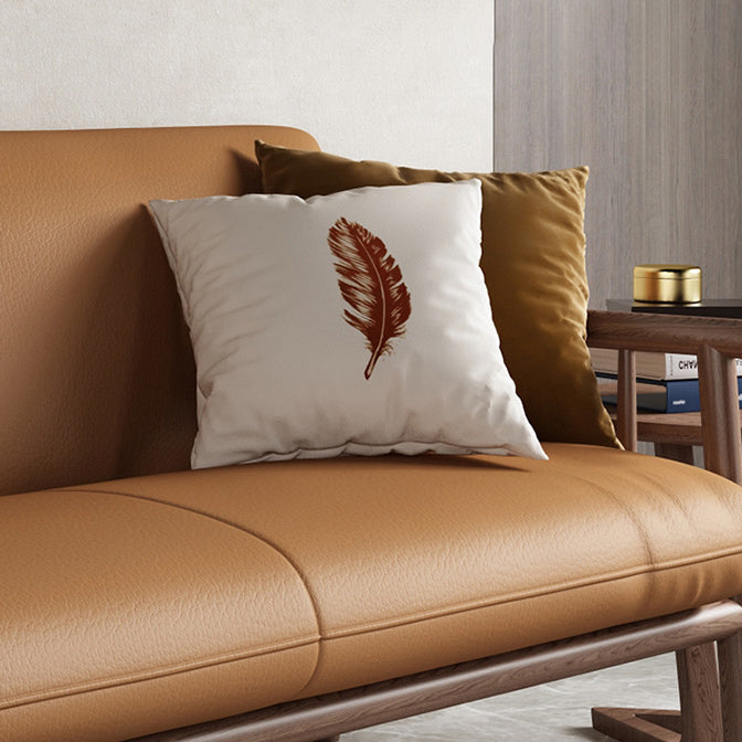Faux Leather Modern Sofa Round Arm 28.7 "W Sofa with Bolster Pillows