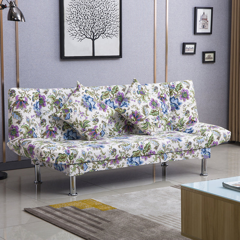 Silver Transitional Modern Tight Back Sofa Bed 29.53"High Armless Sofa Bed