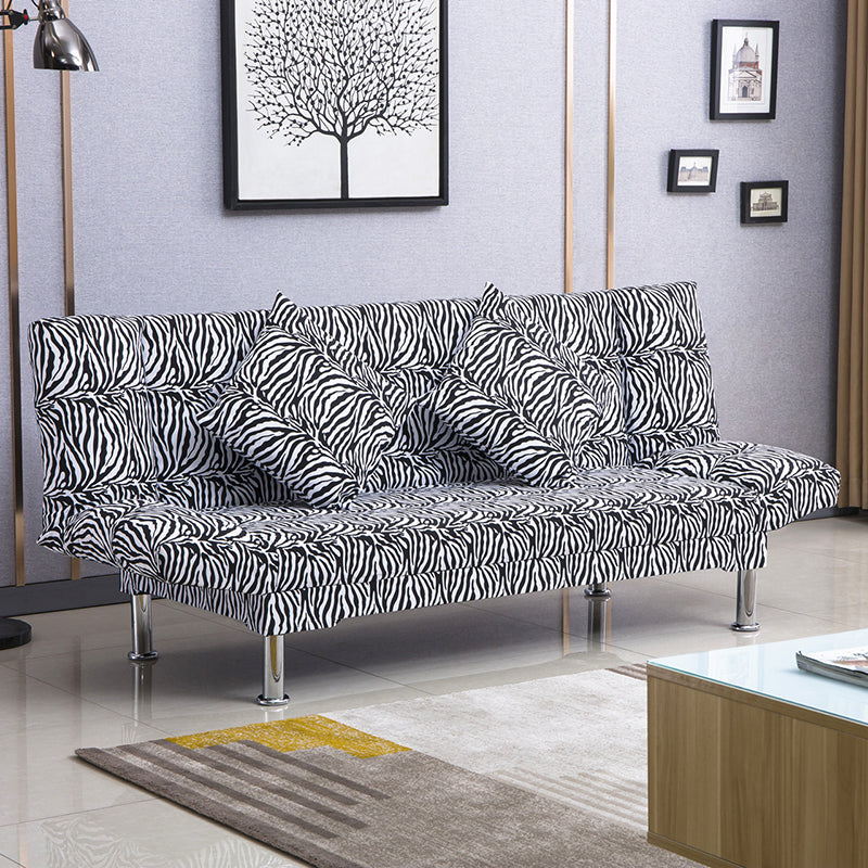Silver Transitional Modern Tight Back Sofa Bed 29.53"High Armless Sofa Bed