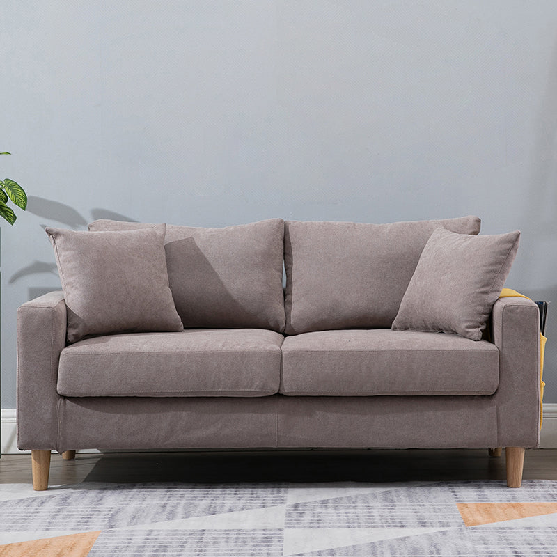 Beige Modern Farmhouse Cushions Standard Sofa 21.65"High Square Arm Sofa