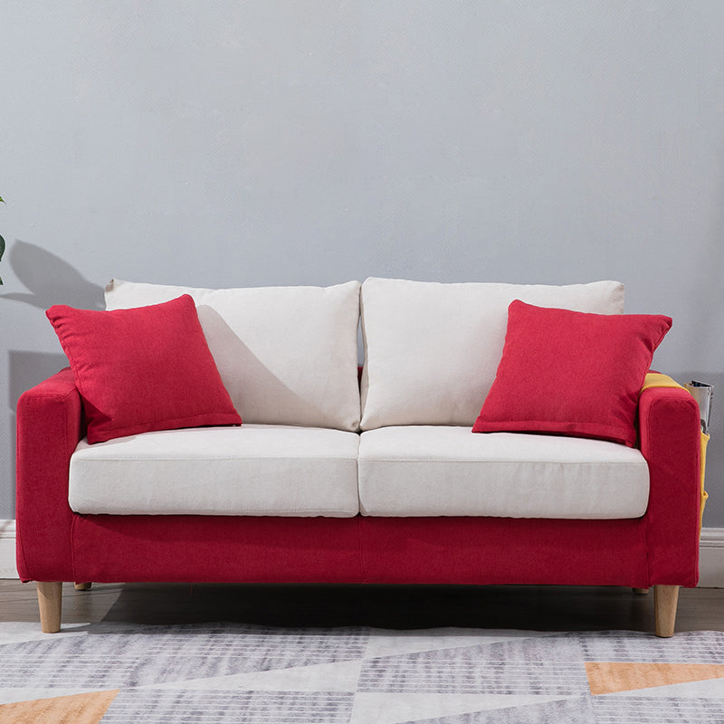 Beige Modern Farmhouse Cushions Standard Sofa 21.65"High Square Arm Sofa
