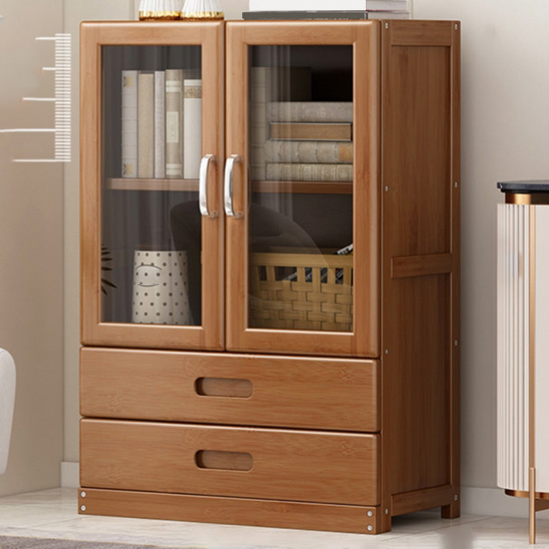 Wooden Standard Bookcase Modern Style Closed Back Bookshelf with Drawer Storage