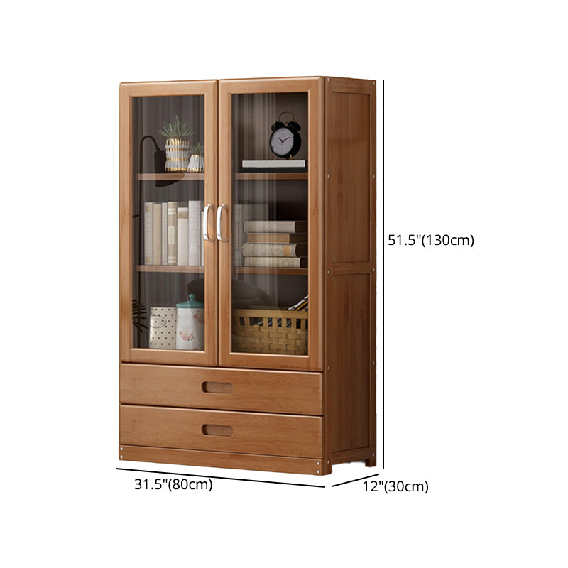 Wooden Standard Bookcase Modern Style Closed Back Bookshelf with Drawer Storage