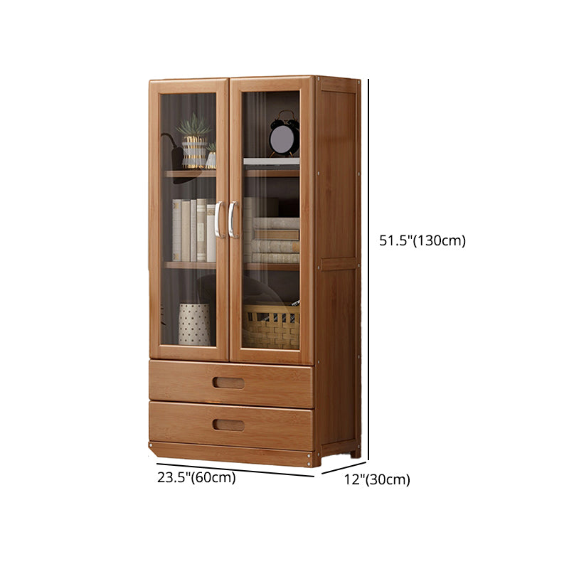 Wooden Standard Bookcase Modern Style Closed Back Bookshelf with Drawer Storage