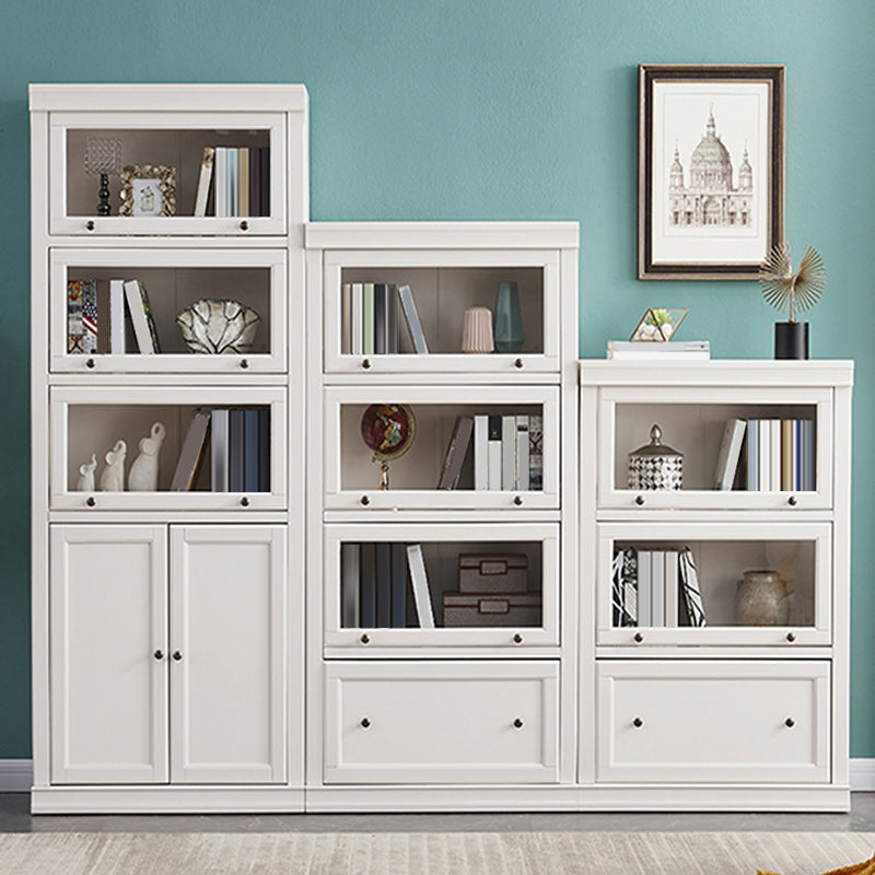 Contemporary Bookshelf With Doors Vertical Bookcase for Office Use