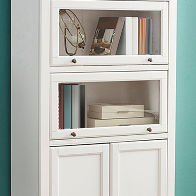 Contemporary Bookshelf With Doors Vertical Bookcase for Office Use