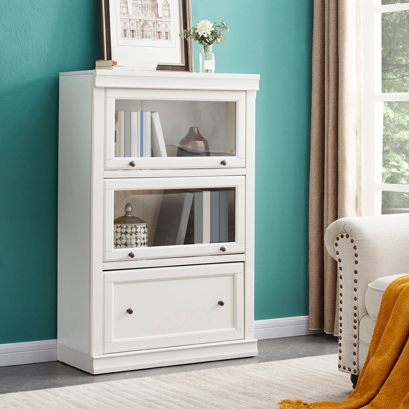 Contemporary Bookshelf With Doors Vertical Bookcase for Office Use