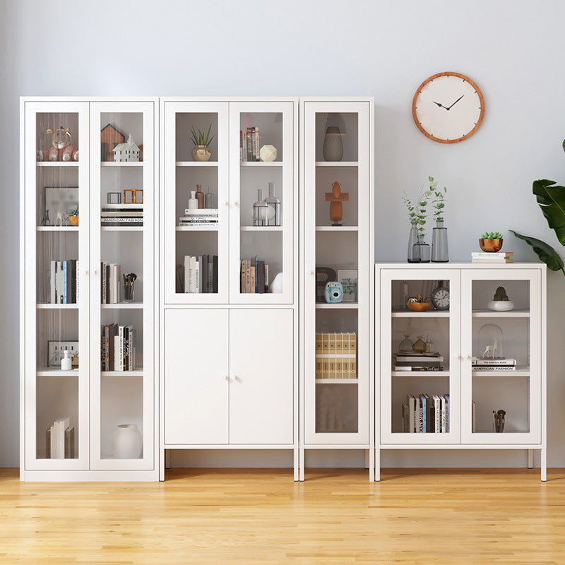 Metal Bookshelf Scandinavian Style Bookcase with Door for Office Home