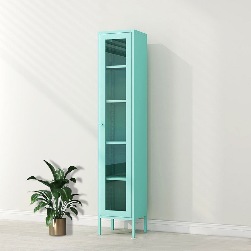 Metal Bookshelf Scandinavian Style Bookcase with Door for Office Home