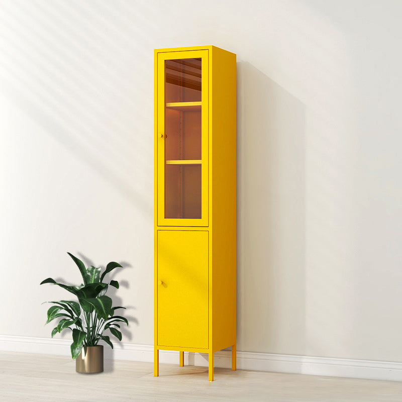 Metal Bookshelf Scandinavian Style Bookcase with Door for Office Home