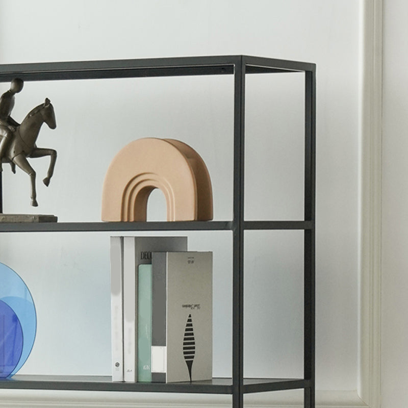 Open Back Bookshelf Contemporary Style Bookcase for Office Study Room